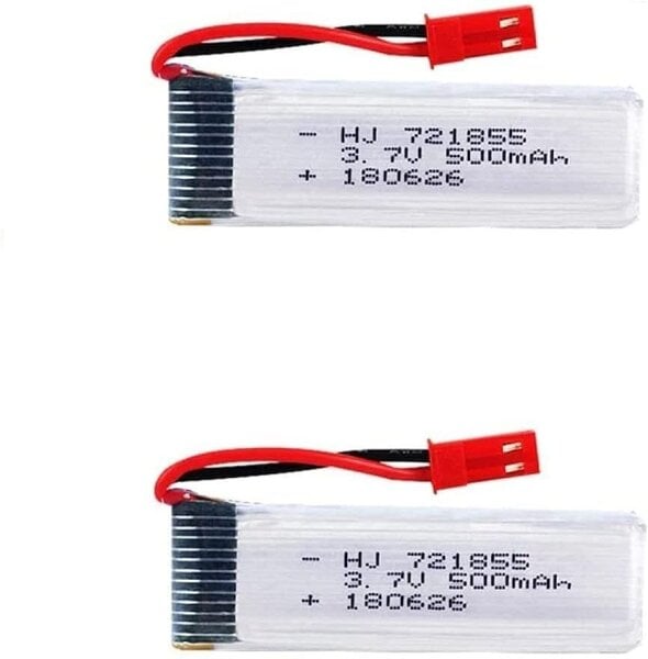 2 kpl. 3,7 V 500 mAh ladattava Lipo-akku