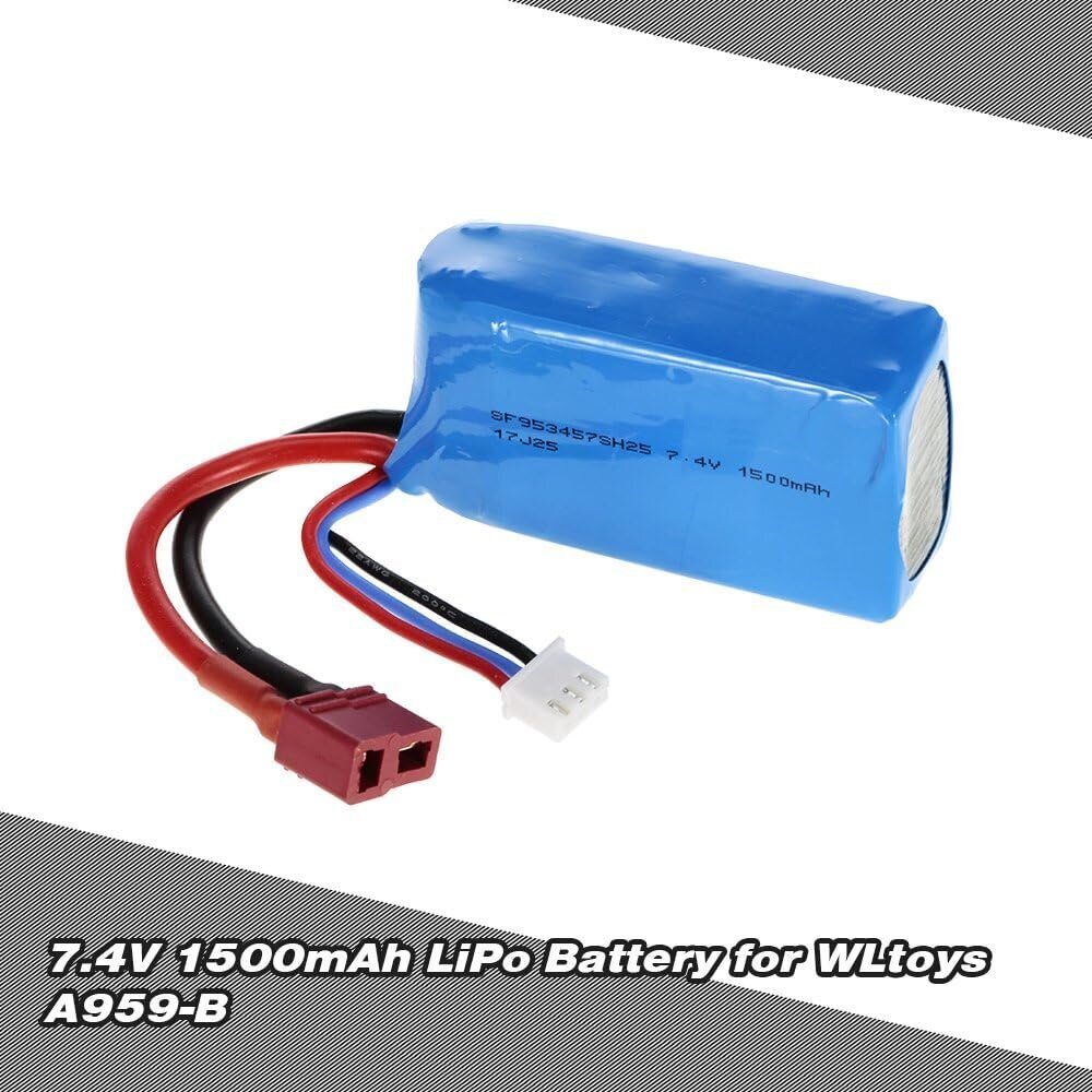 7,4 V 1500 mAh ladattava LiPo-akku WLtoys A959-B RC Buggy Carille hinta ja tiedot | Paristot | hobbyhall.fi