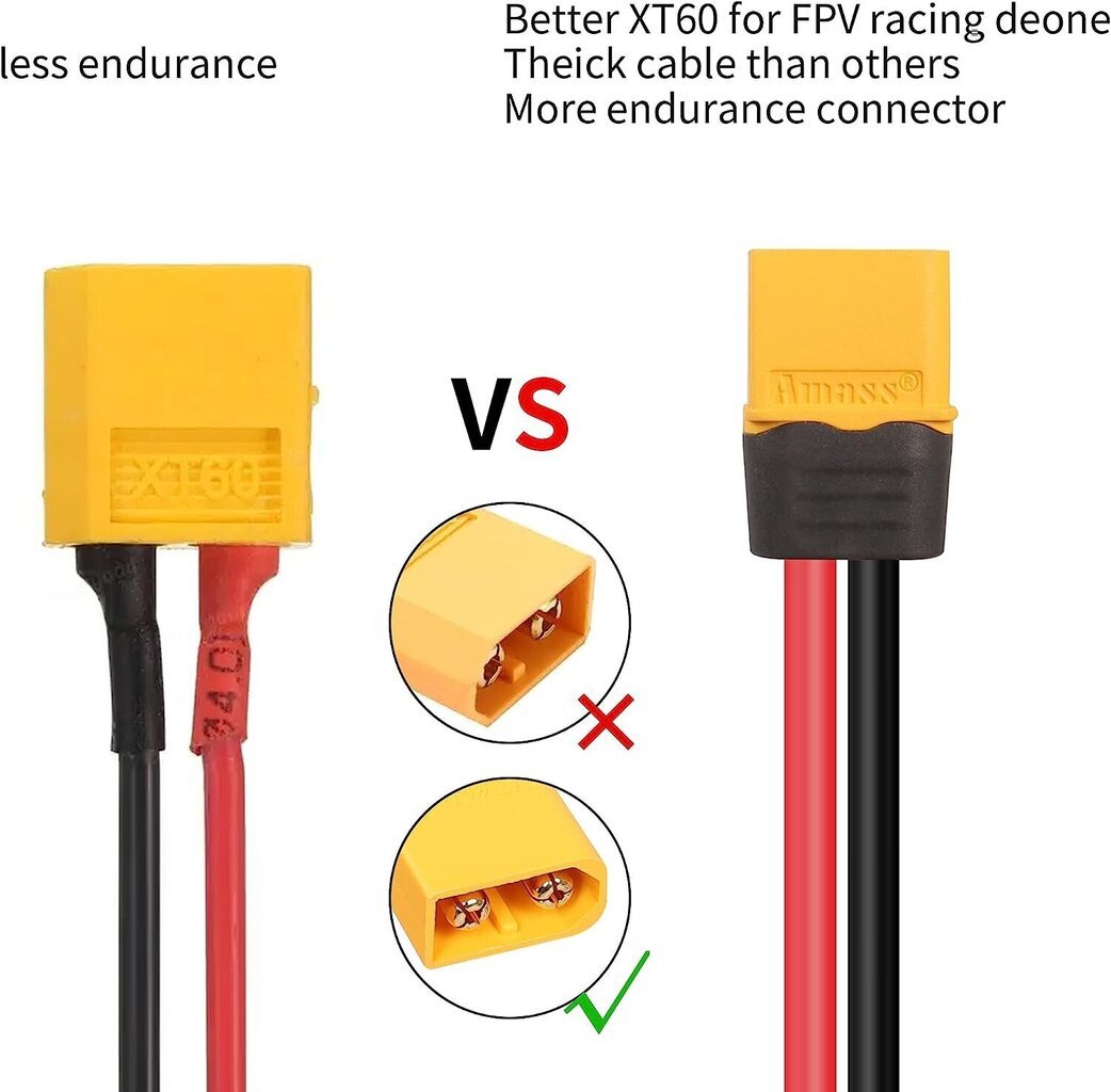 Kaapeli 16AWG XT60 hinta ja tiedot | Auton akkulaturit | hobbyhall.fi