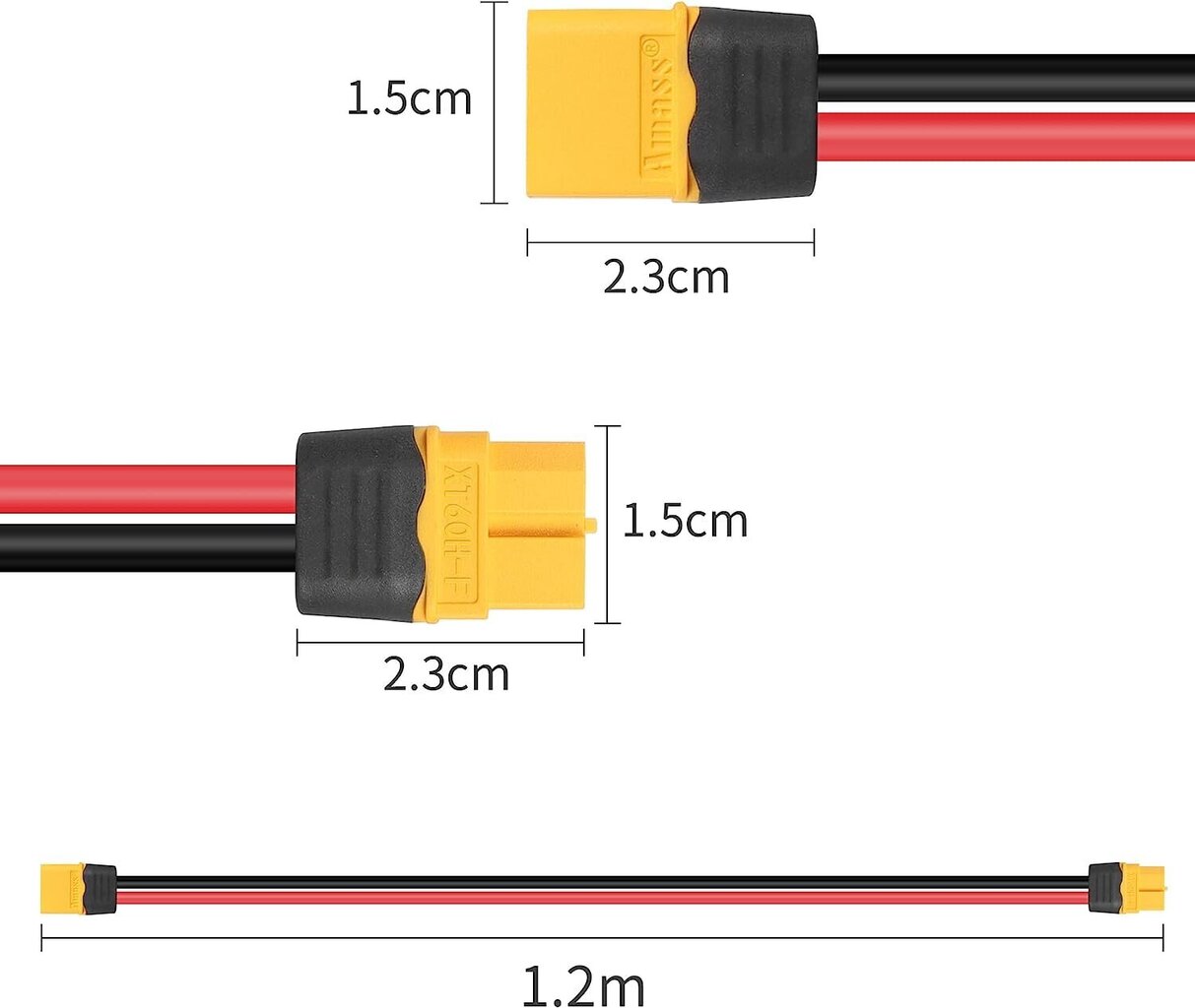 Kaapeli 16AWG XT60 hinta ja tiedot | Auton akkulaturit | hobbyhall.fi