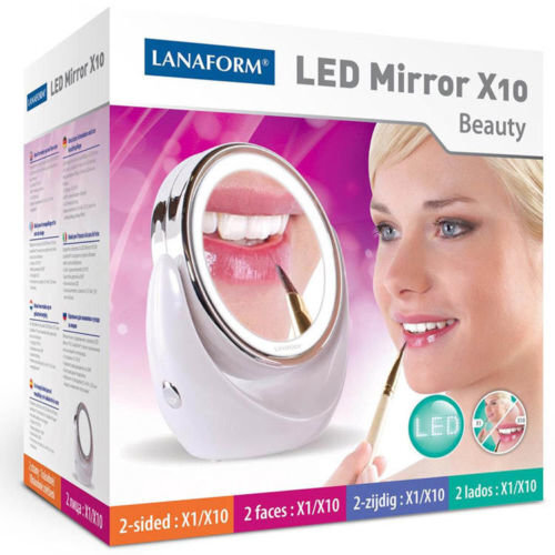 Lanaform suurentava peili (X1/X10), jossa on LED-taustavalo hinta ja tiedot | Kosmetiikkalaukut ja peilit | hobbyhall.fi