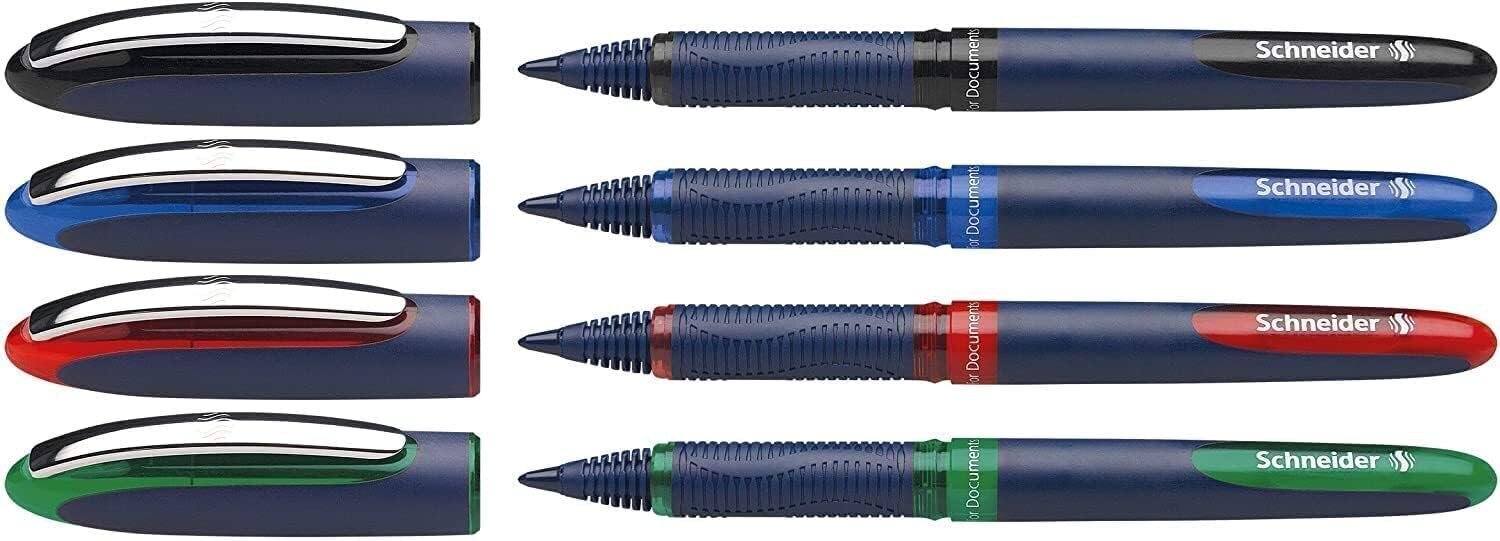 Schneider 183094 One Business Ink Roller (kärjen paksuus 0,6 mm, erittäin sileä kärki) 4 kpl/pakkaus (musta, sininen, punainen, vihreä) hinta ja tiedot | Kirjoitusvälineet | hobbyhall.fi