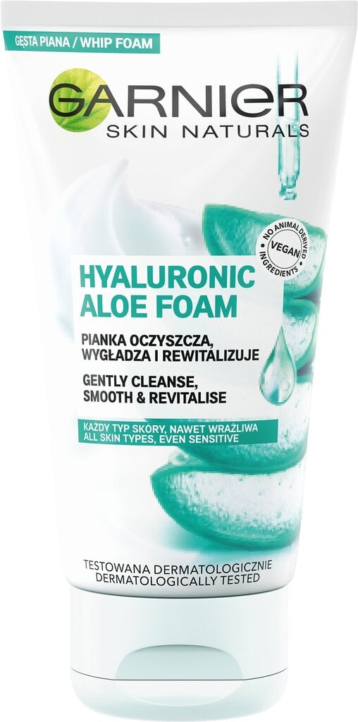Kasvojen puhdistusvaahto Garnier Hyaluronic Aloe, 150 ml hinta ja tiedot | Kasvojen puhdistusaineet | hobbyhall.fi