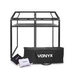 Vonyx DB3 siirrettävä tukeva DJ-koppi pöytä - musta ja valkoinen kangas + kantolaukku hinta ja tiedot | Vonyx Soittimet | hobbyhall.fi