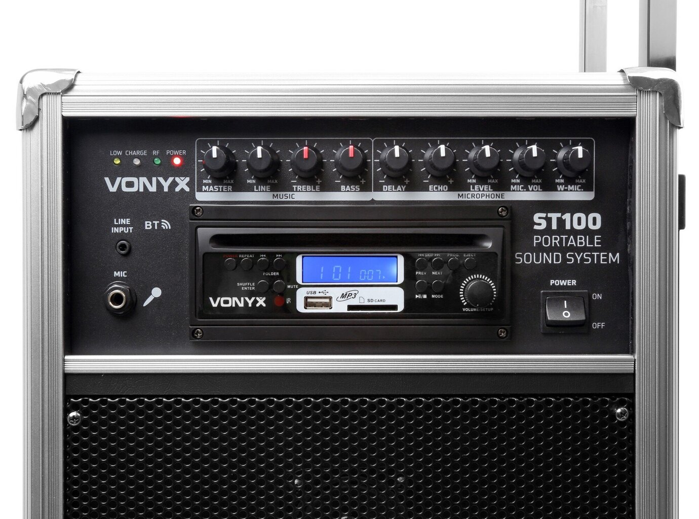 Vonyx ST100 MK2 kannettava äänijärjestelmä 8" BT/CD/MP3/UHF hinta ja tiedot | Kaiuttimet | hobbyhall.fi