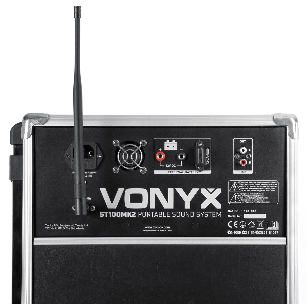 Vonyx ST100 MK2 kannettava äänijärjestelmä 8" BT/CD/MP3/UHF hinta ja tiedot | Kaiuttimet | hobbyhall.fi