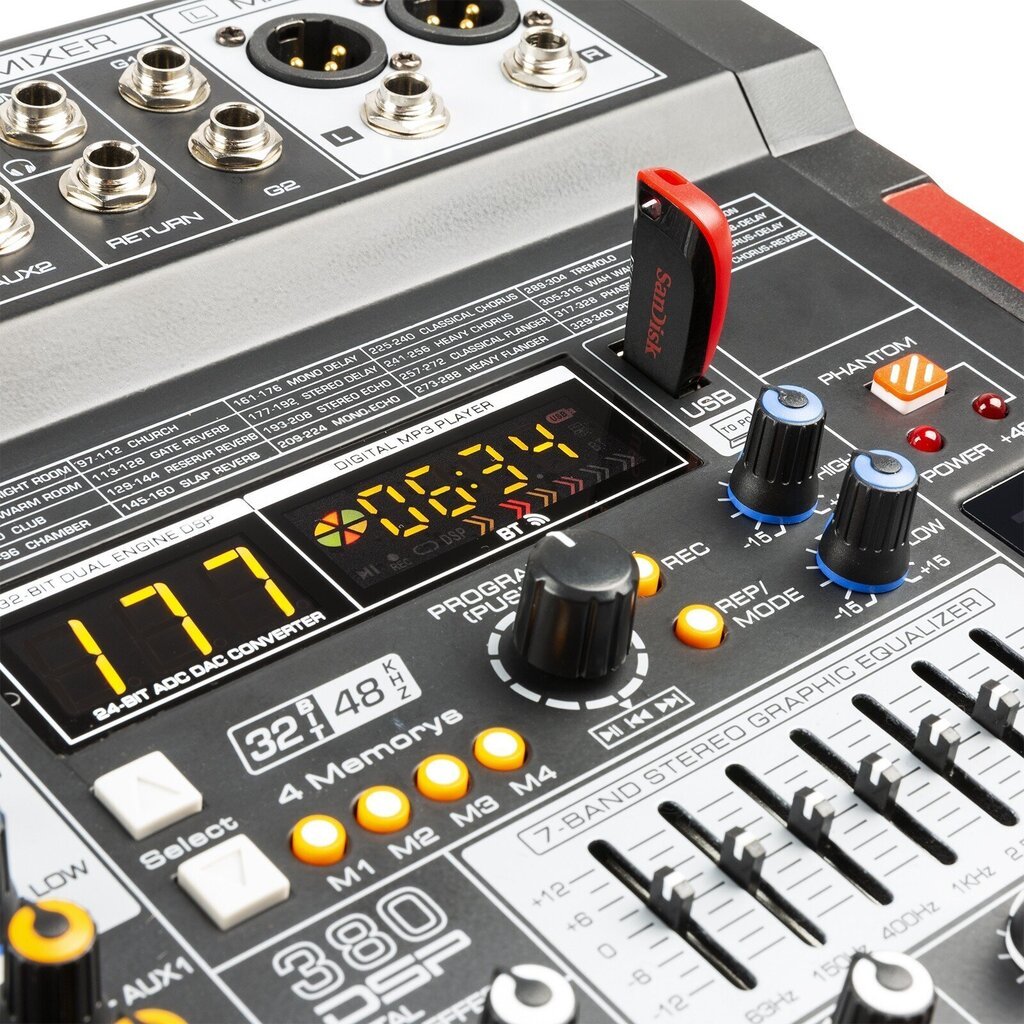 Power Dynamics PDM-T604 Stage Mixer 6-kanavainen DSP/MP3 hinta ja tiedot | DJ-laitteet | hobbyhall.fi
