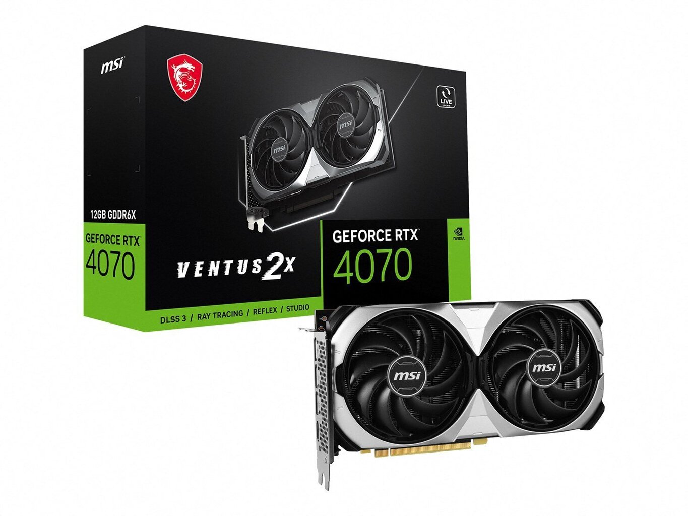 MSI GeForce RTX 4070 Ventus 2X 12G OC hinta ja tiedot | Näytönohjaimet | hobbyhall.fi