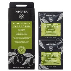 Kasvojen kuorinta oliiveilla Apivita Express Beauty, 2 x 8 ml hinta ja tiedot | Kasvojen puhdistusaineet | hobbyhall.fi