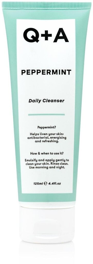 Q+A Peppermint Daily Cleanser puhdistusgeeli 125 ml hinta ja tiedot | Kasvojen puhdistusaineet | hobbyhall.fi