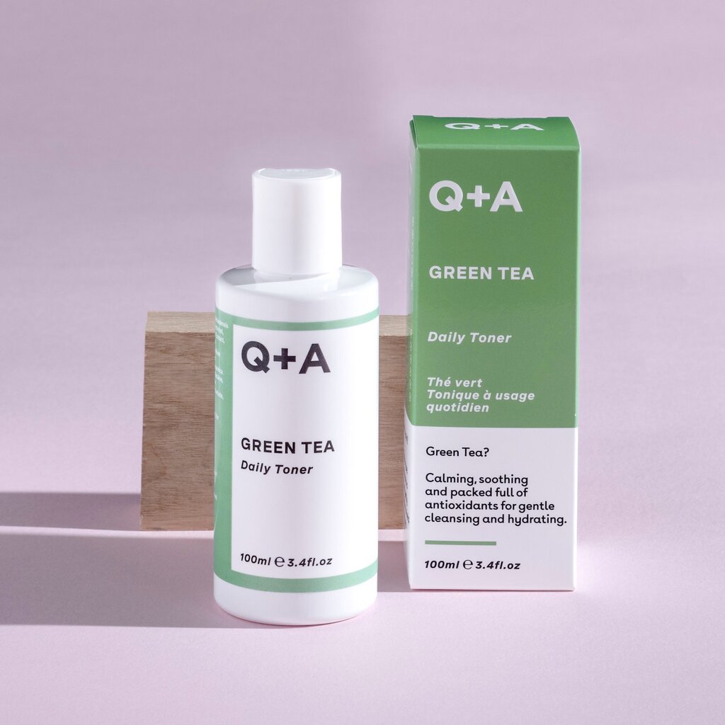 Q+A Green Tea Daily Toner kasvovesi 100 ml hinta ja tiedot | Kasvojen puhdistusaineet | hobbyhall.fi