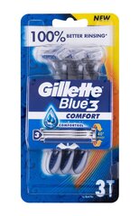 Gillette Blue3 Comfort partahöylä miehelle 3 kpl hinta ja tiedot | Parranajo ja karvanpoisto | hobbyhall.fi