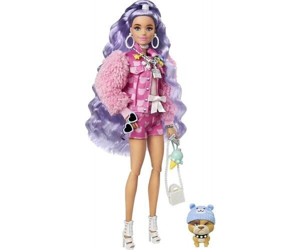 Barbie Extra -nukke violetilla hiuksilla hinta ja tiedot | Tyttöjen lelut | hobbyhall.fi