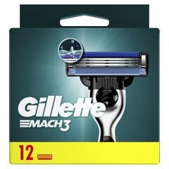 Parranajopäät Gillette Mach 3, 12 kpl. hinta ja tiedot | Parranajo ja karvanpoisto | hobbyhall.fi