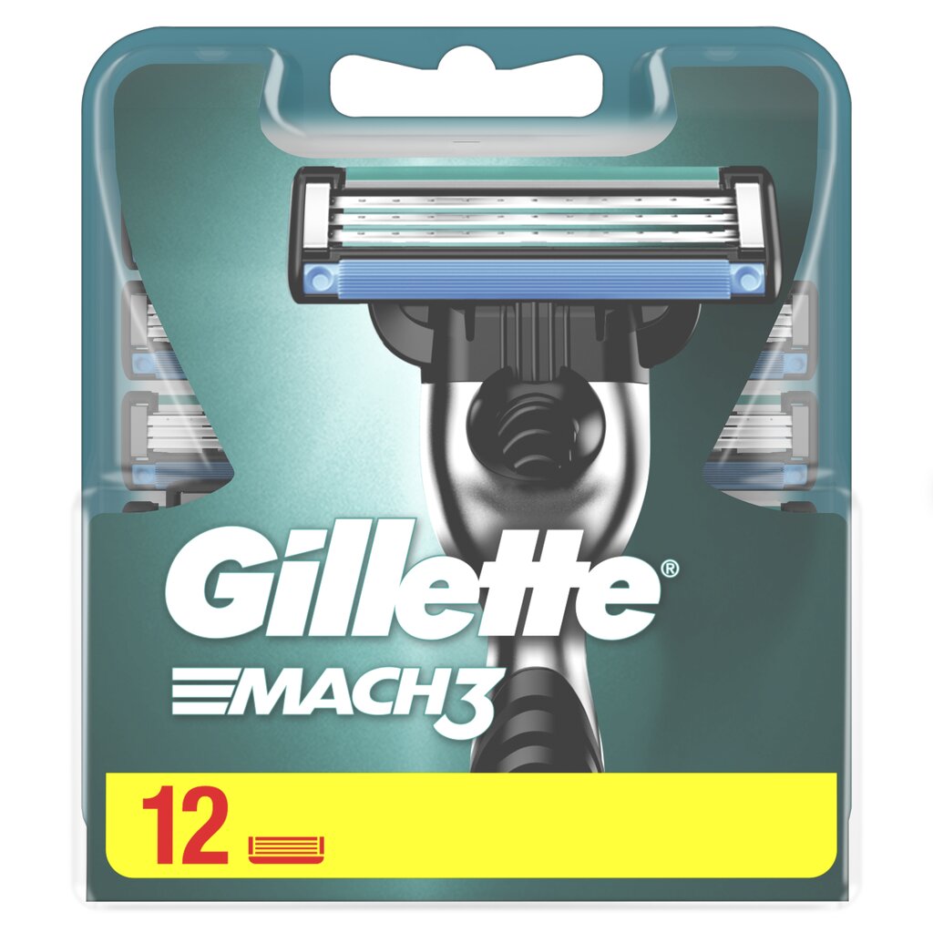 Parranajopäät Gillette Mach 3, 12 kpl. hinta ja tiedot | Parranajo ja karvanpoisto | hobbyhall.fi