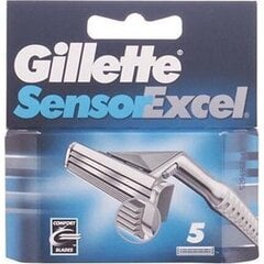 Vaihtoterät Gillette Sensor Excel 5 kpl hinta ja tiedot | Parranajo ja karvanpoisto | hobbyhall.fi