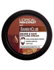 L'Oreal Paris Men Expert Barber Club parta- ja hiusvaha 75 ml hinta ja tiedot | Parranajo ja karvanpoisto | hobbyhall.fi