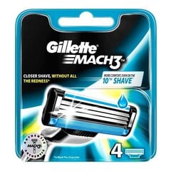 Parranajopäät Gillette Mach 3, 4 kpl hinta ja tiedot | Parranajo ja karvanpoisto | hobbyhall.fi