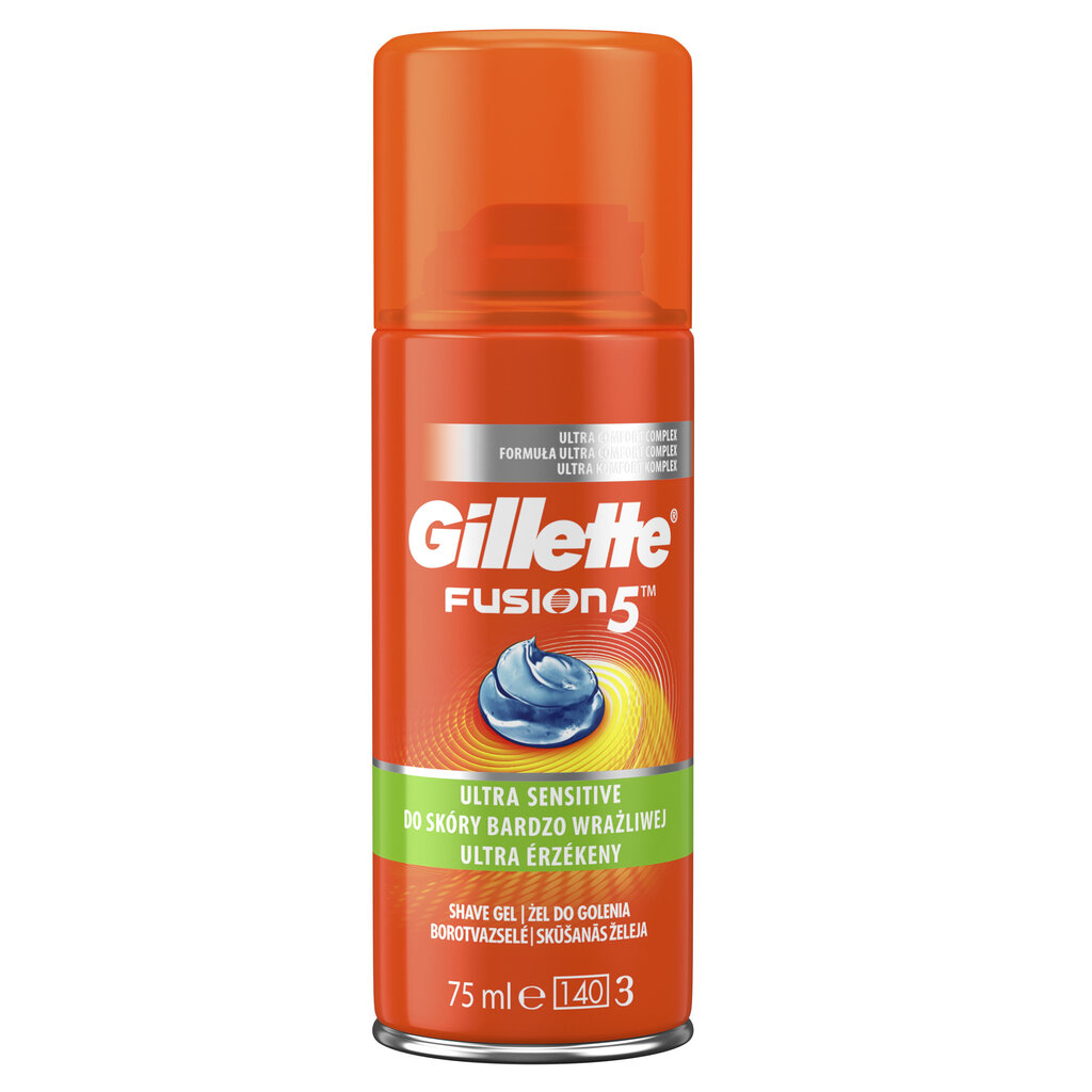 Parranajogeeli Gillette FUSION Ultra Sensitive 75 ml hinta ja tiedot | Parranajo ja karvanpoisto | hobbyhall.fi