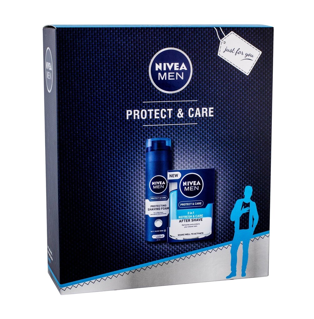 Nivea Men Protect & Care -setti: parranajon jälkeinen balsami 100 ml + parranajogeeli 200 ml hinta ja tiedot | Parranajo ja karvanpoisto | hobbyhall.fi