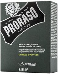 After Shave Balm Proraso Cypress & Vetyver, 100 ml hinta ja tiedot | Parranajo ja karvanpoisto | hobbyhall.fi