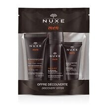 Kosmetiikkasetti miehille Nuxe Men Discovery Tarjous: parranajogeeli 35 ml + suihkugeeli 30 ml + kosteuttava kasvogeeli 15 ml hinta ja tiedot | Parranajo ja karvanpoisto | hobbyhall.fi