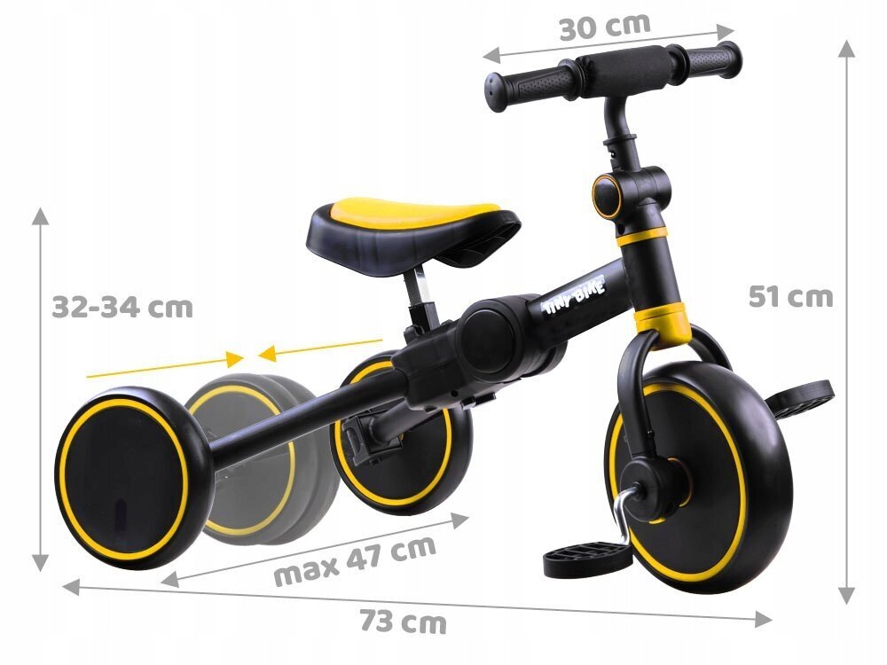 Tiny Bike -potkupyörä, keltainen hinta ja tiedot | Potkupyörät | hobbyhall.fi