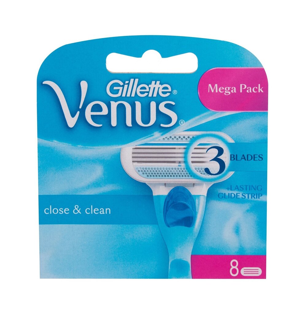 Gillette Venus Close & Clean vaihtoterä 8 kpl hinta ja tiedot | Parranajo ja karvanpoisto | hobbyhall.fi