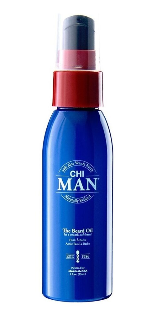 Partaöljy CHI MAN The Beard Oil with Aloe Vera & amp. Nokkonen 59 ml hinta ja tiedot | Parranajo ja karvanpoisto | hobbyhall.fi