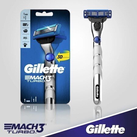 Miesten parranajokone Gillette Mach3 Turbo 1 kpl hinta ja tiedot | Parranajo ja karvanpoisto | hobbyhall.fi