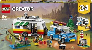 31108 LEGO® Creator Perheen loma pyörillä kulkevalla talolla hinta ja tiedot | LEGOT ja rakennuslelut | hobbyhall.fi