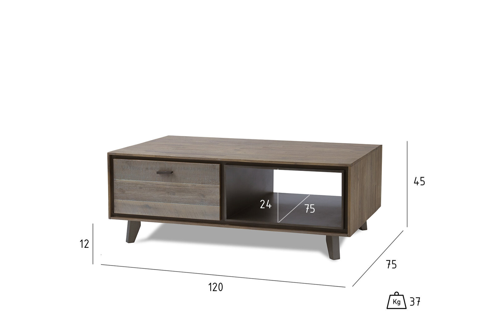 Sohvapöytä MALAGA 120x75 cm hinta ja tiedot | Sohvapöydät | hobbyhall.fi