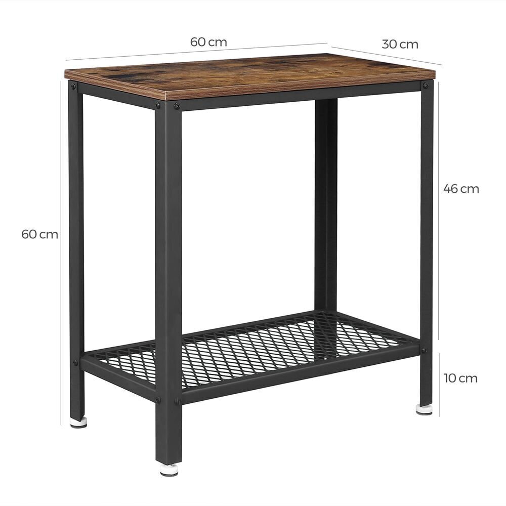 Sohvapöytä 60x30x60 cm, ruskea/musta hinta ja tiedot | Sohvapöydät | hobbyhall.fi