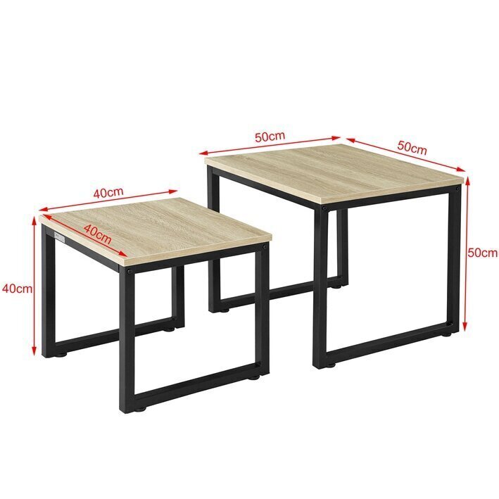 Kaksi pöytäsettiä SoBuy FBT42-N, ruskea/musta hinta ja tiedot | Sohvapöydät | hobbyhall.fi