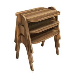 3-sohvapöytäsetti Kalune Design 845 (I), ruskea hinta ja tiedot | Sohvapöydät | hobbyhall.fi