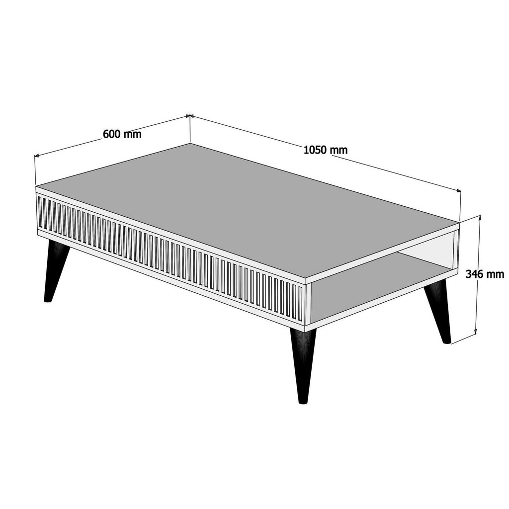 Kalune Design Evans sohvapöytä, ruskea/musta hinta ja tiedot | Sohvapöydät | hobbyhall.fi