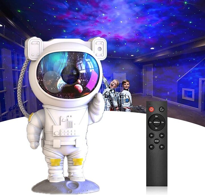 LED 3D valotehosteprojektori, yövalo, astronautti, kosmonautti hinta ja tiedot | Juhlakoristeet | hobbyhall.fi