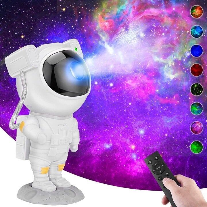 LED 3D valotehosteprojektori, yövalo, astronautti, kosmonautti hinta ja tiedot | Juhlakoristeet | hobbyhall.fi