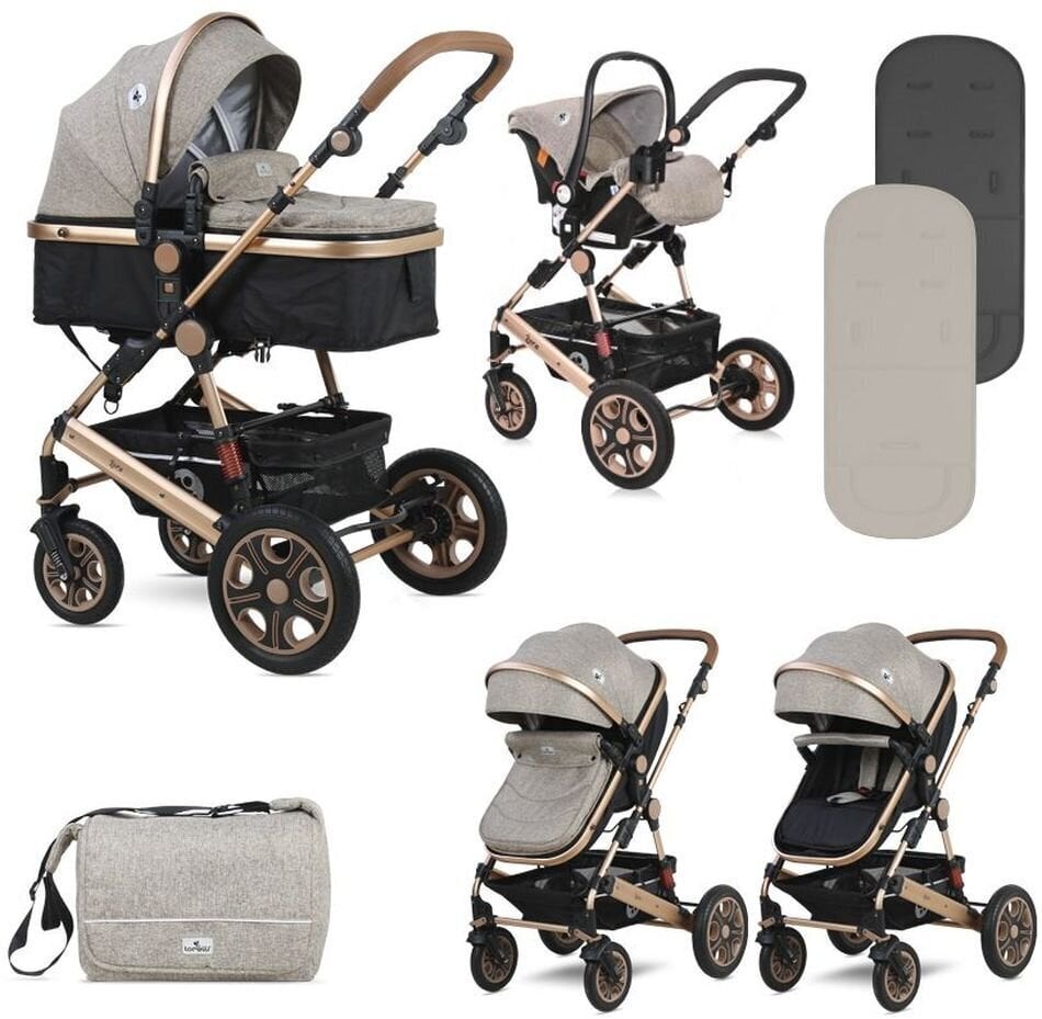 Yleisvaunut Lorelli Lora Set 3in1, Pearl Beige hinta ja tiedot | Vaunut ja rattaat | hobbyhall.fi