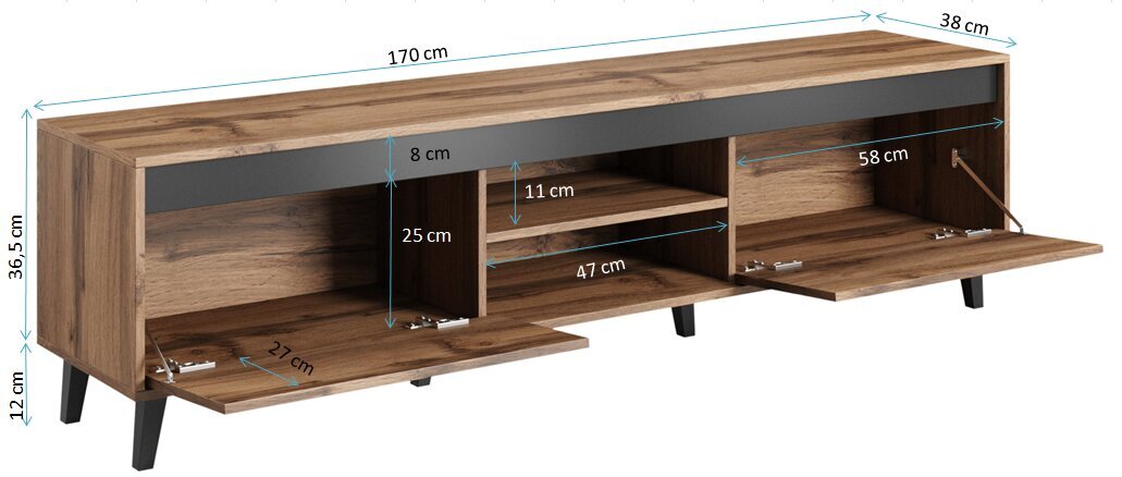 TV-taso Nord, ruskea/harmaa hinta ja tiedot | TV-tasot | hobbyhall.fi