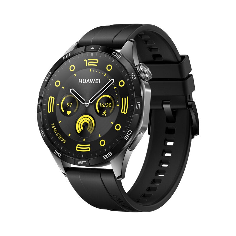 Huawei Watch GT 4 46mm Black Fluoroelastomer 55020BGS hinta ja tiedot | Älykellot | hobbyhall.fi