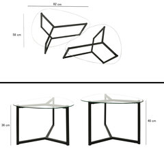 Kalune Design Bellisimo, 2-pöytäsetti musta hinta ja tiedot | Sohvapöydät | hobbyhall.fi