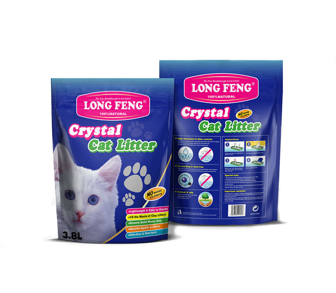 Long Feng laventelin tuoksuinen silikaattihiekka kissoille 3,8L hinta ja tiedot | Pieneläinten häkit ja tarvikkeet | hobbyhall.fi