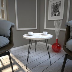 Pöytä Kalune Design Sandalf, valkoinen/musta hinta ja tiedot | Sohvapöydät | hobbyhall.fi
