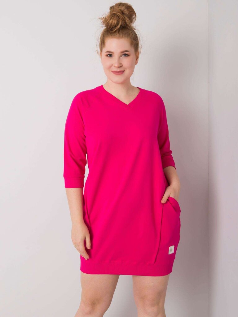 Fuchsia plus size -mekko taskuilla hinta ja tiedot | Mekot | hobbyhall.fi