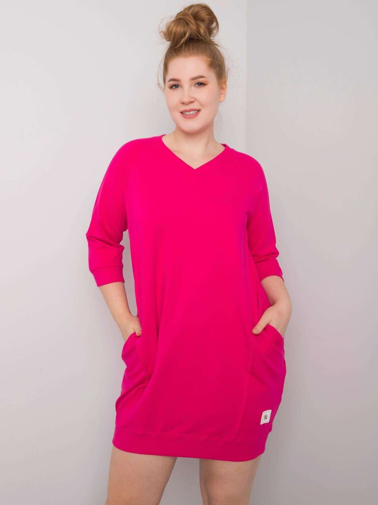 Fuchsia plus size -mekko taskuilla hinta ja tiedot | Mekot | hobbyhall.fi