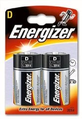 Paristot ENERGIZER D, 2 kpl hinta ja tiedot | Paristot | hobbyhall.fi