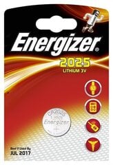 Energizer CR2025 litium 3V tabletin akku hinta ja tiedot | Paristot | hobbyhall.fi