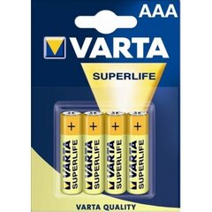 Paristot Varta Superlife AAA (R03), 4 kpl hinta ja tiedot | Paristot | hobbyhall.fi