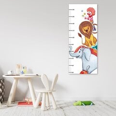 Lasten pituusmittari, Klovni ja eläimet, 40x100 cm hinta ja tiedot | Taulut | hobbyhall.fi